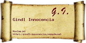 Gindl Innocencia névjegykártya
